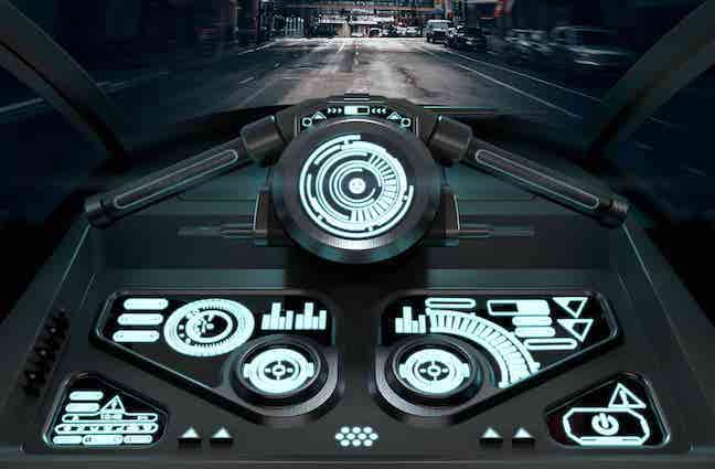 the inside of the motorcycle